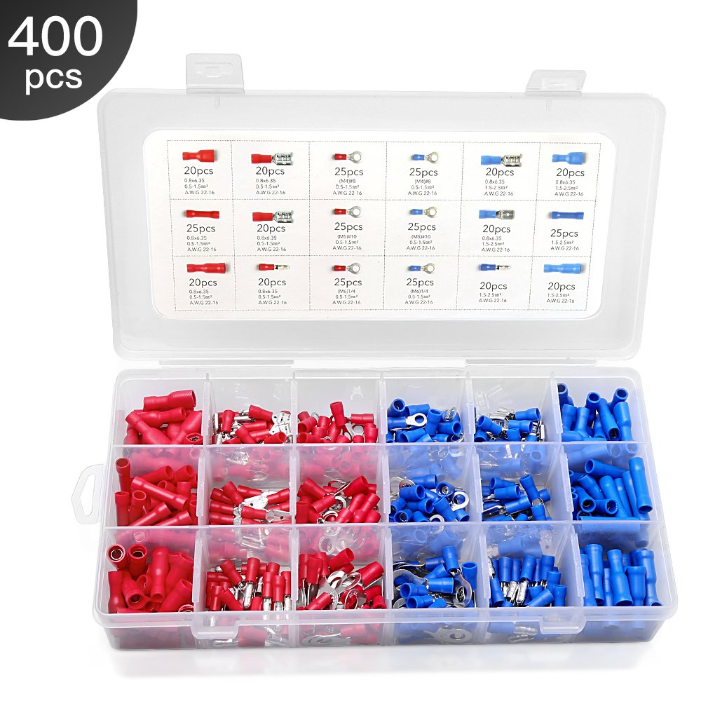 Eventronic 400 Pcs Connettori Elettrici, Spade Wire Connettore 400 pezzi - Ilgrandebazar