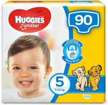 Carica l'immagine nel visualizzatore di Gallery, Huggies Unistar Pannolini, Taglia 5 (11-25 kg), Confezione da 90 Pannolini 5 90