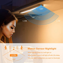 Carica l'immagine nel visualizzatore di Gallery, Luce Armadio Led con Sensore, Ricaricabile Usb Wireless Luci Notturne Barra Lampada Guardaroba, Luce Officina Sottopensili Senza Fili Scale,Corridoio,Armadio