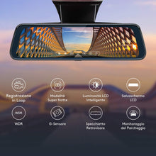 Carica l&#39;immagine nel visualizzatore di Gallery, Dash Cam Specchietto ThiEYE 10&quot; Touchscreen Telecamera per Auto Retrovisione...