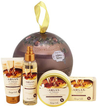 Carica l&#39;immagine nel visualizzatore di Gallery, Bottega Verde, Confezione Regalo Donna Palla di Natale&quot;Argan del Marocco&quot;, con Burro Corpo (150ml), Crema mani (75 ml), Deodorante Profumato (125 ml) e Saponetta Detergente (150 g)