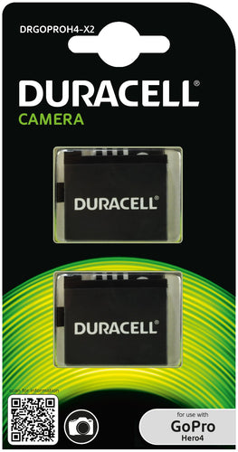 Duracell DRGOPROH4-X2 Batteria per GoPro Hero 4 AHDBT-401, 2 Pezzi, Nero - Ilgrandebazar
