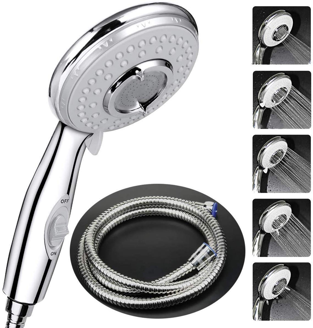 ACGAM Soffione Doccia Alta Pressione Anticalcare + 2 M Flessibile Doccia, 5... - Ilgrandebazar