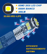 Carica l'immagine nel visualizzatore di Gallery, Xnourney 194 Lampadine LED, 168 501 W5W T10 Lampadine LED per Auto Cupola Mappa Porta di Cortesia Tronco Parcheggio Targa Luci,6500K Bianco 12V (Confezione da 10)