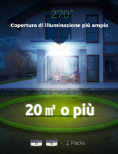 Carica l'immagine nel visualizzatore di Gallery, 300 LED Luci Solari Esterno,【Nuovo design nel 2020】Luce Solare con Sensore di Movimento, 270ºIlluminazione wireless Lampada Solare per Giardino, Parete Wireless Risparmio Energetico