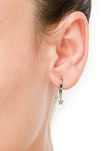 Orecchini a croce in argento, orecchini a croce da donna con chiusura a contrappeso Hippy. Orecchini in argento con piuma, stella, fulmine per uomo e donna.