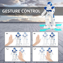 Carica l&#39;immagine nel visualizzatore di Gallery, NEWYANG Robot Giocattolo Bambini - Robot Telecomandato con Intelligente Programmabile, Gesture Sensing,Parla,Cammina,Cantando e Balla,USB Ricarica Toy Robot (Blu)