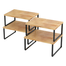 Carica l'immagine nel visualizzatore di Gallery, COVAODQ Set di 4 scaffali da cucina, organizer da cucina, per spezie, erbe, latta, in bambù e metallo, nero