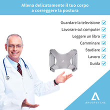 Carica l&#39;immagine nel visualizzatore di Gallery, Correttore di Postura ANOOPSYCHE Supporto Postura Schiena Traspirante Regolabile, Fascia Posturale Spalle e Schiena per Donna e Uomo e Adolescenti, Posturale Correzione per Alleviare il Dolore