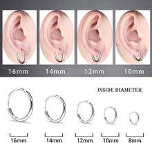 Carica l&#39;immagine nel visualizzatore di Gallery, Elegel 5 Paia Orecchini in Acciaio Inossidabile Cerchio Orecchini Rotondo Oro Rosa Oro Argento Nero Set (5 Coppie) Uomo Donna 8mm 10mm 12mm 14mm 16mm
