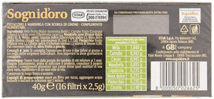 Sogni Doro Tisana Delizie&Frutta Secca Pistacchio e Mandorla con Scorza di Limone 16 Fl - 40 Gr
