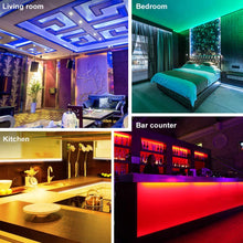 Carica l&#39;immagine nel visualizzatore di Gallery, Striscia LED 3M, Hually 90 LEDs Strisce LED RGB 5050 con Telecomando RF,Sincronizza con la musica, 4 Modalità, Impermeabile USB alimentata LED Striscia per Decorazioni, Cucina, Festa, Natale, Bar ecc