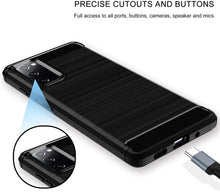 Carica l'immagine nel visualizzatore di Gallery, LK Custodia per Samsung Galaxy S20 Fe 4G/5G-2 Pack Vetro Temperato Screen Protector, [Anti-Impronta Digitale] Protettiva Flessibile Soft TPU Spazzolato Case Cover per Samsung Galaxy S20 Fe- Nero