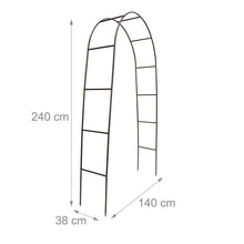 Carica l&#39;immagine nel visualizzatore di Gallery, Relaxdays Arco Sostegno per Piante Rampicanti, in 38x140x240 cm, Marrone