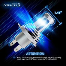 Carica l'immagine nel visualizzatore di Gallery, NINEO Wireless H4 LED Faro Lampadine Mini 9003 All-in-One Conversione Kit ZES Chip 10000LM 6500K Bianco freddo