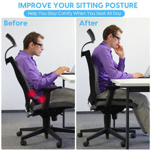 Carica l'immagine nel visualizzatore di Gallery, Cuscino Sedia Ufficio Ergonomico - Memory Foam Cuscino Sedia del Coccige per Sedia Rotelle, Cuscino Auto per Sollievo dal Dolore Alla Schiena e Alle Emorroidi Della Sciatica del Coccige
