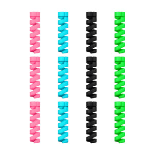 Tipo-C Caricabatterie Cavo Saver, Flessibile 12 Pezzi, Nero, Rosa, Blu, Verde - Ilgrandebazar