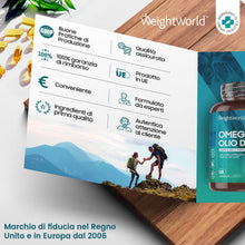 Carica l'immagine nel visualizzatore di Gallery, Omega 3 Softgels - Omega 3 2000mg Alto Dosaggio - Olio di Pesce Omega 3 Capsule (4 Mesi di Fornitura) con 660mg di EPA e 440mg di DHA - Olio di Pesce 100% Naturale - Fish Oil Senza Glutine e Lattosio