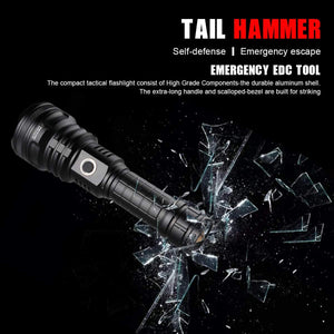 Torcia LED XHP90 Ricaricabili USB Alta Potente, 10000 Lumens Militare Torcia Elettrica Ultra Luminosa Impermeabile, Regolabile Focus e 5 Modalità di Illuminazione