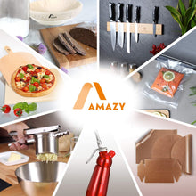 Carica l&#39;immagine nel visualizzatore di Gallery, Amazy Pietra Refrattaria per Pizza da Forno, incl. PALA pizza e RICETTARIO–Pietra per Cottura Pizza dal sapore italiano (38x30x1,5cm)