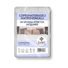 Carica l'immagine nel visualizzatore di Gallery, Coprimaterasso Matrimoniale 160x190 - Coprimaterasso 160x190 - Copri Materasso Matrimoniale - Elasticizzato - Spugna Stretch Jacquard