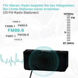 Radio Sveglia - Grande Display | Digital FM AM Radiosveglia | Sleep Nero - Ilgrandebazar
