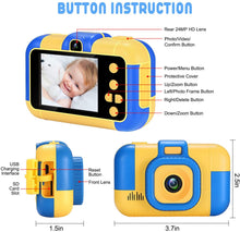 Carica l&#39;immagine nel visualizzatore di Gallery, ASIUR Fotocamera Digitale per Bambini 1080P HD Videocamere Giocattolo Ricaricabili Videocamere per Bambini per Ragazze e Ragazzi 3-8 Anni Compleanno Natale Capodanno Regalo (Blu)