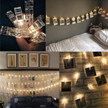 Carica l&#39;immagine nel visualizzatore di Gallery, Catena di luci natalizie con 20 clip per foto, illuminazione Bianco Caldo - Ilgrandebazar