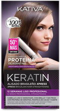 Carica l&#39;immagine nel visualizzatore di Gallery, Kativa - Keratin Alisado Brasileño, Kit Stiratura Brasiliana - Trattamento Professionale Lisciante Anti Crespo alla Cheratina, Senza Formaldeide e Solfati - con Shampoo, Balsamo e Maschera Trattamento