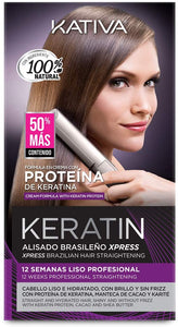 Kativa - Keratin Alisado Brasileño, Kit Stiratura Brasiliana - Trattamento Professionale Lisciante Anti Crespo alla Cheratina, Senza Formaldeide e Solfati - con Shampoo, Balsamo e Maschera Trattamento