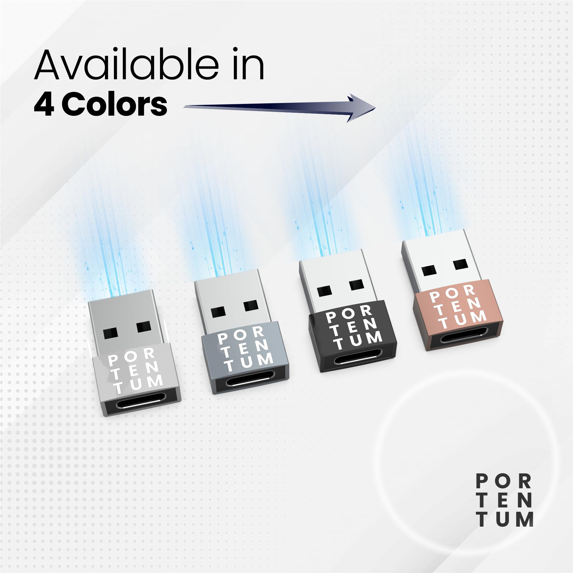 Adattatore USB C A USB A PORTENTUM 3X - Convertitore In Zinco Per Carica E Trasferimento Dati 480Mbps - Foto 10