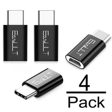 Carica l&#39;immagine nel visualizzatore di Gallery, EasyULT Adattatore USB C a Micro [4 Pack], C Adapter 4 pack, Nero - Ilgrandebazar