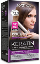 Carica l&#39;immagine nel visualizzatore di Gallery, Kativa - Keratin Alisado Brasileño, Kit Stiratura Brasiliana - Trattamento Professionale Lisciante Anti Crespo alla Cheratina, Senza Formaldeide e Solfati - con Shampoo, Balsamo e Maschera Trattamento