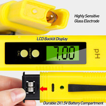 Carica l&#39;immagine nel visualizzatore di Gallery, Mture PH Tester Misuratore Digitale, Alta Precisione con LCD Giallo - Ilgrandebazar