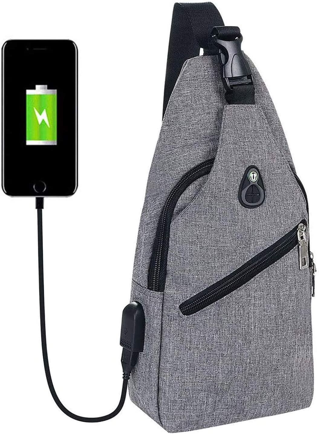Zaino Monospalla FANDARE Uomo Con USB - Impermeabile, Capiente, Stile Sportivo, Per Ciclismo, Viaggi, Scuola