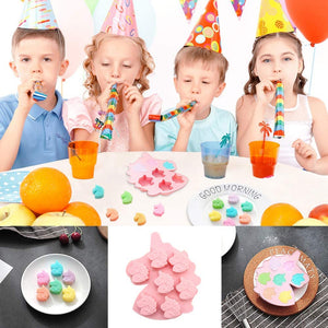 AYUQI Stampo in Silicone per Cioccolato, Animali e Stampo per Caramelle Unicorno Stampi da Forno per Gelatina per cubetti di Ghiaccio Truffle Mold con 1 contagocce per Cioccolato, Biscuit.etc