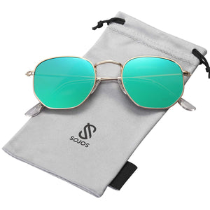 SOJOS Retro Vintage Specchio Polarizzate Lenti Poligono Protezione UV... - Ilgrandebazar