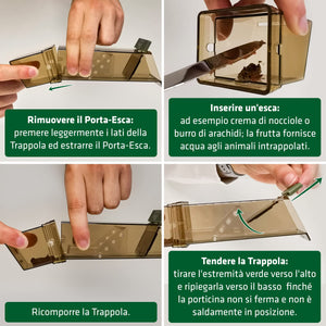 Gardigo® Set di 3 Trappole per Topi | Cattura i Roditori Vivi, Senza Ucciderli | Sicure per Bambini e Animali Domestici | Trappole per Topi Riutilizzabili e Igieniche | Per Uso Interno e Esterno