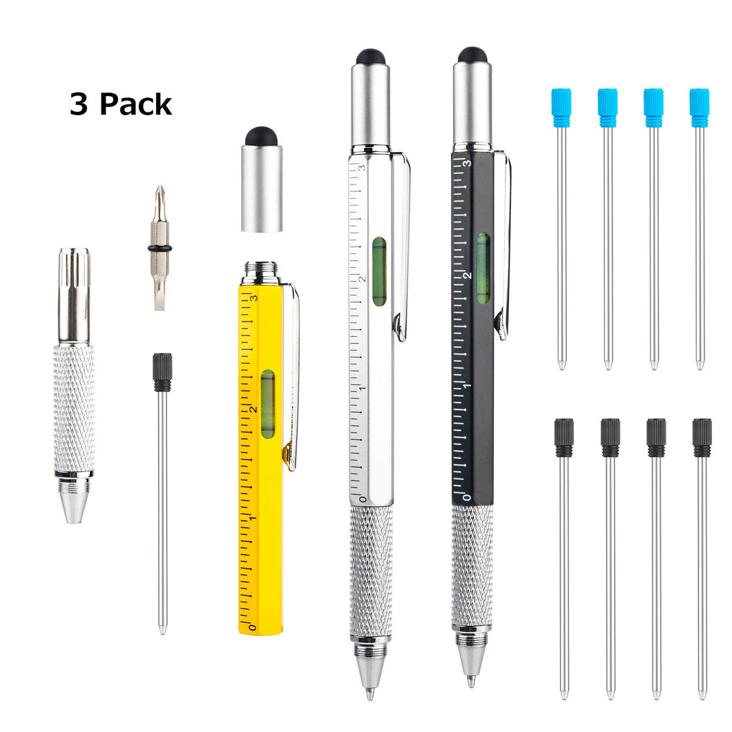 Leenou 3pcs Penna Multifunzione, 6 IN 1 Utensili Fai Da Te, 2019 giallo - Ilgrandebazar