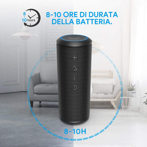 Zamkol 5200mAh Altoparlante Bluetooth, 4.2 Cassa Wireless Speaker, IPX6 Portatile Stereo Speaker, Bluetooth & AUX & TWS connection, Speakers with bass radiator, per Smartphone, Computer, TV
