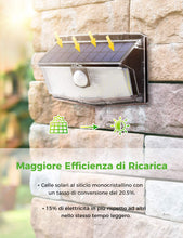 Carica l'immagine nel visualizzatore di Gallery, 300 LED Luci Solari Esterno,【Nuovo design nel 2020】Luce Solare con Sensore di Movimento, 270ºIlluminazione wireless Lampada Solare per Giardino, Parete Wireless Risparmio Energetico