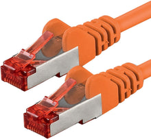 Carica l'immagine nel visualizzatore di Gallery, 1m - Arancione - 1 Pezzo - Rete Cavi Cat6 S-FTP Cat 6 Doppia schermatura PIMF 250MHz 4x2xAWG28 / 7 CU Rame Non Contiene alogeni Compatibile con Cat 5e / CAT6a / CAT7 1000 Mbit/s