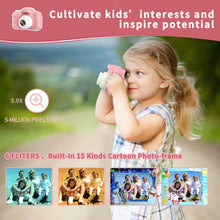 Carica l'immagine nel visualizzatore di Gallery, LANXUN Macchina Fotografica per Bambini, Videocamera Digitale IPS 2.0 Pollici Giocattoli per Regalo di Natale di Compleanno, Fotocamera per Bambini con Scheda SD da 32GB per 3-7 Anni Ragazze Ragazzi Rosa