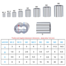 Carica l&#39;immagine nel visualizzatore di Gallery, HSEAMALL - Set di 340 manicotti per corda metallica, in 8 misure, M1.2-M6,...