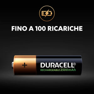 Duracell Recharge Ultra AA Prericaricate Batterie Stilo 4 Batterie, verde - Ilgrandebazar