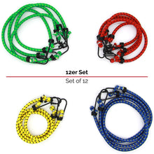 Carica l&#39;immagine nel visualizzatore di Gallery, PRETEX Set da 12 Cavi Elastici Porta pacchi con blu, giallo, verde, rosso - Ilgrandebazar