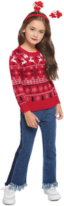 Aibrou Unisex Maglione a Maniera Lunga per Natale, Maglia con Modello di Renna Neve, Maglioni Famiglia Coordinati per papà Mamma Bambini