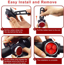 Carica l&#39;immagine nel visualizzatore di Gallery, AMANKA Luci per Bicicletta, Set Luce Bici LED Light con 5V/2A Caricabatterie, 400LM, Luci Bici LED di Avvertimento Set Fari Posteriori Combinazioni