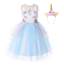 Carica l&#39;immagine nel visualizzatore di Gallery, JerrisApparel Ragazza Unicorno Ruffles Fiori Abito Principessa Festa Vestito... - Ilgrandebazar