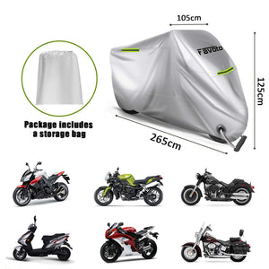 Favoto Telo per Moto Impermeabile Coprimoto in Materiale Oxford Argento - Ilgrandebazar